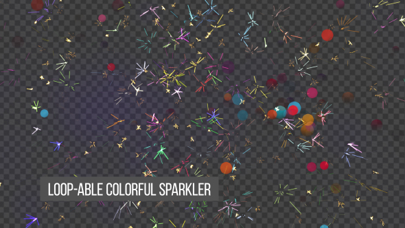 Loop-able Colorful Sparkler Background And Assets V7