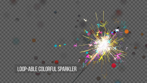 Loop-able Colorful Sparkler Background And Assets V8