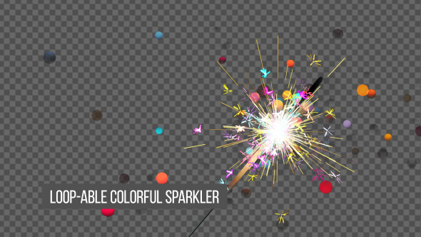 Loop-able Colorful Sparkler Background And Assets V10