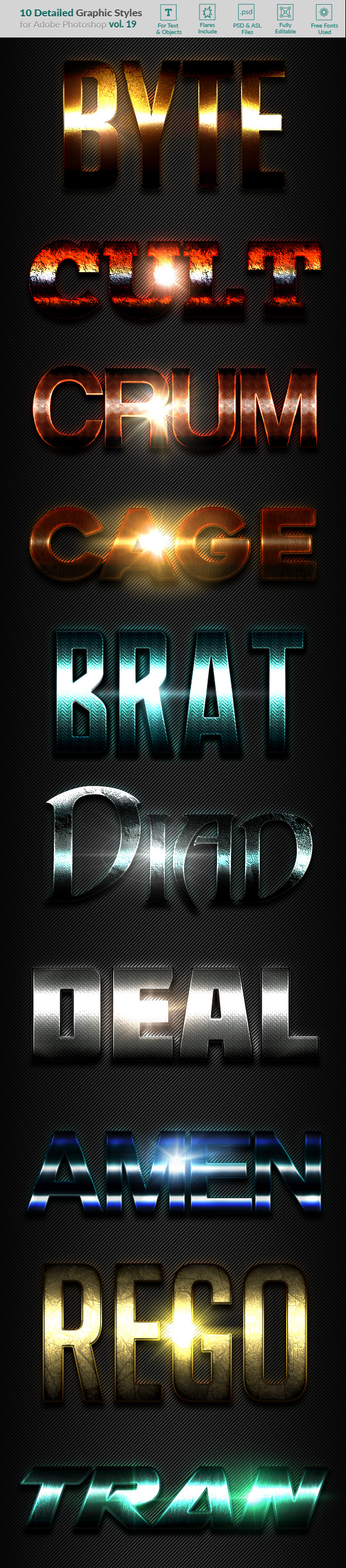 10 Text Effects Vol. 19 - Text Effects Styles