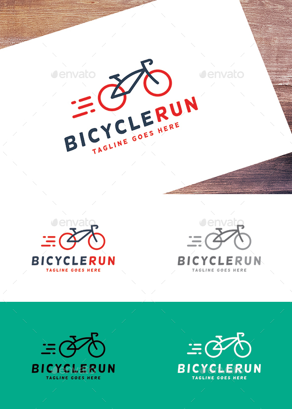 Bicycle Run - Sports Logo Templates