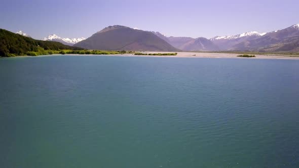 Lake in New Zealand aerial footage alt