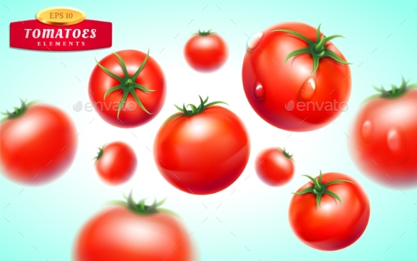 Tomato Realistic Background - Food Objects