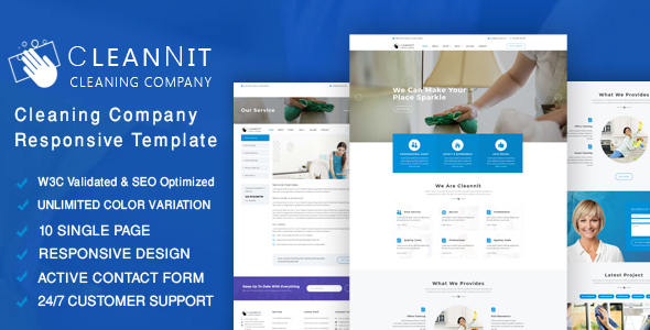 Incredible CleanNit - Cleaning Company Responsive Website