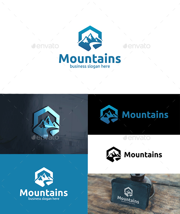 Mountains Logo - Nature Logo Templates