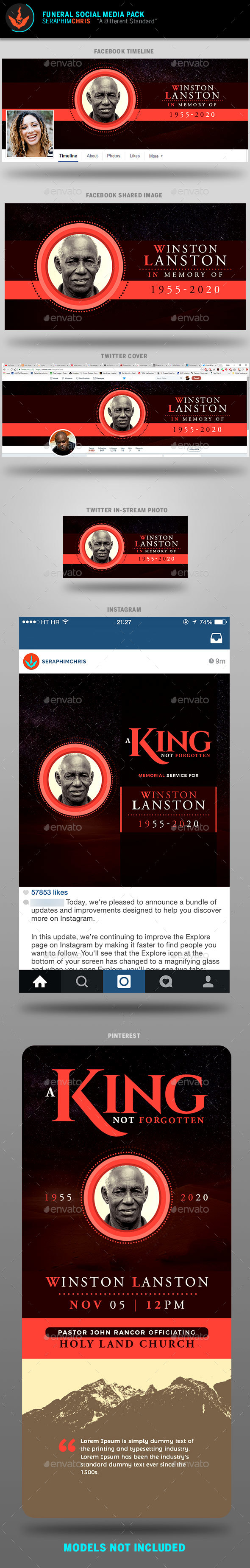 King Funeral Social Media Template Pack - Facebook Timeline Covers Social Media