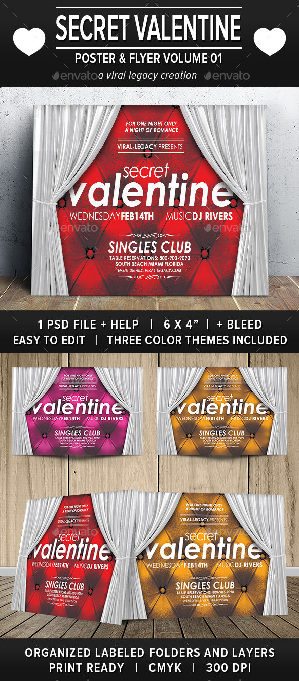 Secret Valentine Flyer V01 - Events Flyers