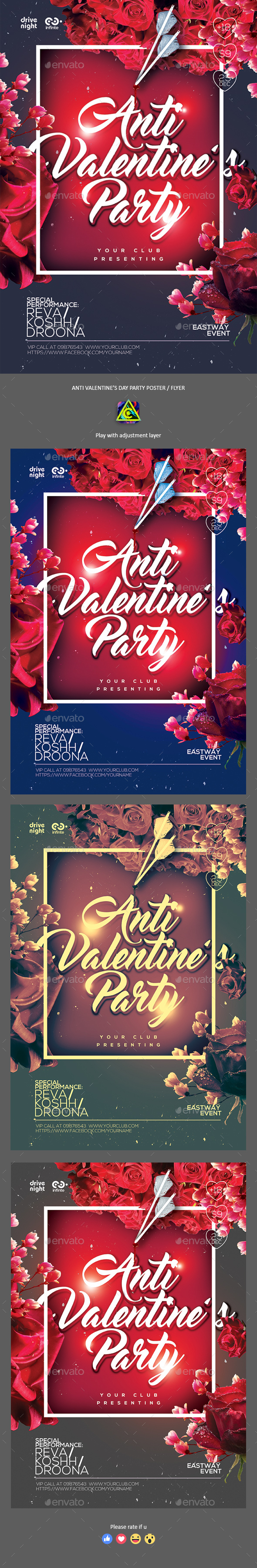 Valentine's Day Party Poster / Flyer - Clubs & Parties Events