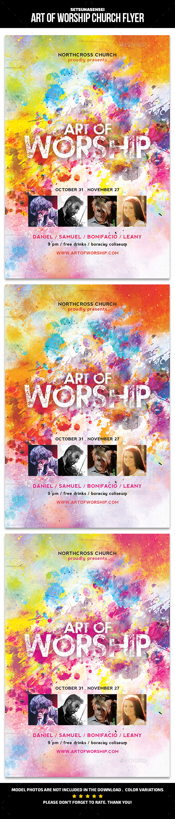 Art of Worship Church Event Flyer - Church Flyers