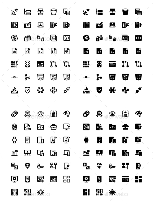136 Web & Mobile Development Icons - Technology Icons