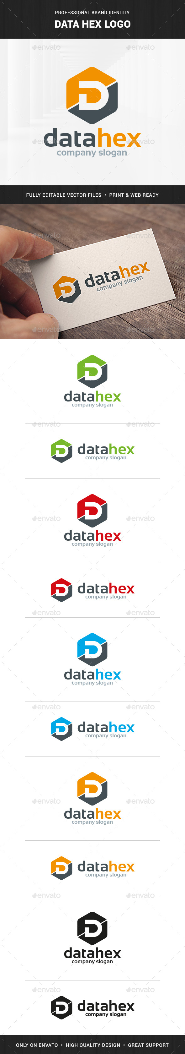 Data Hex - Letter D Logo - Letters Logo Templates