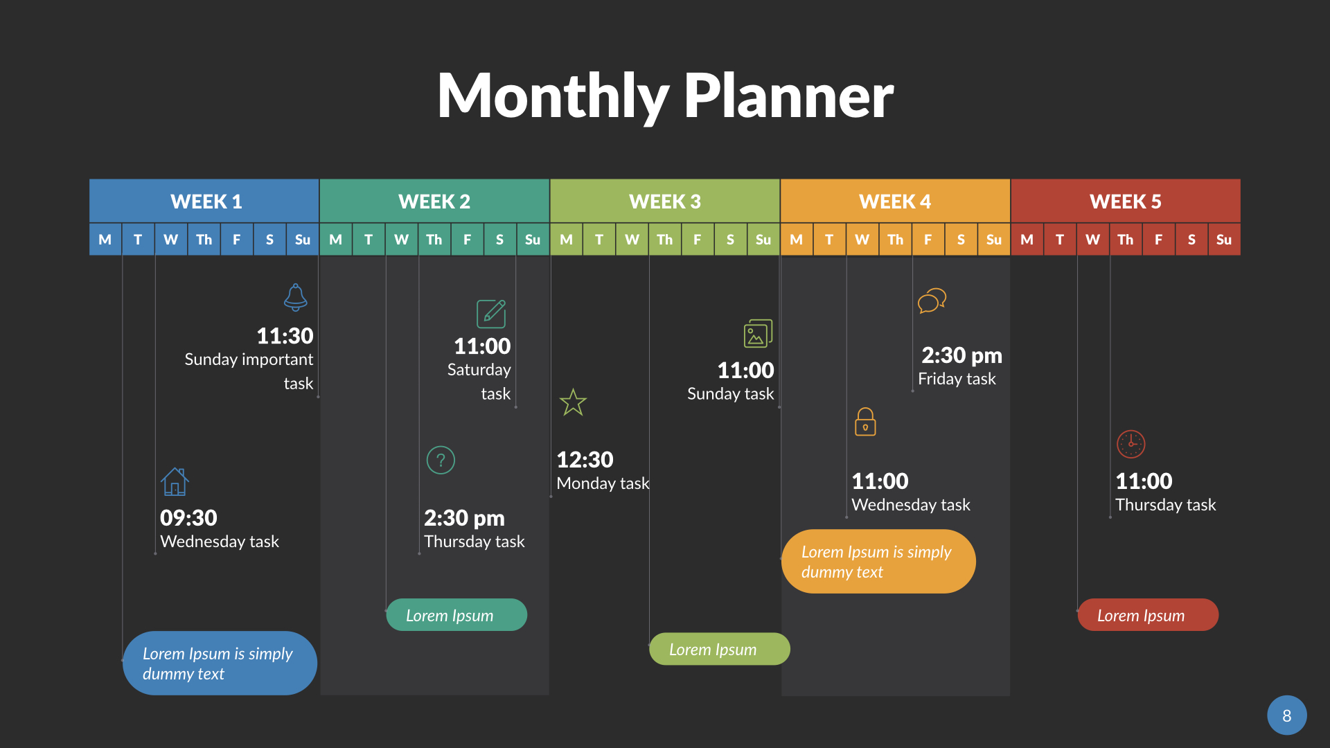Monthly Planner Keynote Presentation Template by SanaNik GraphicRiver