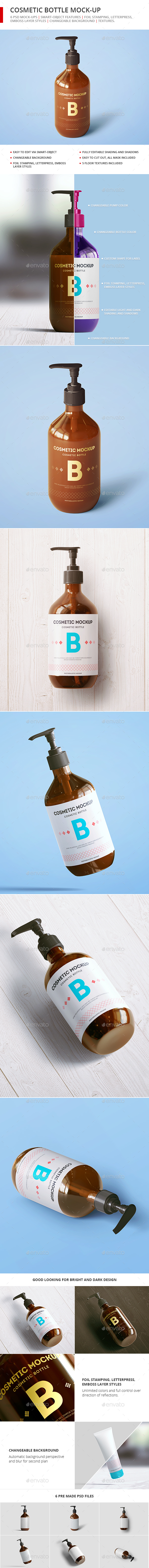Cosmetic Bottle Mock-up - Dispenser Bottle - Beauty Packaging