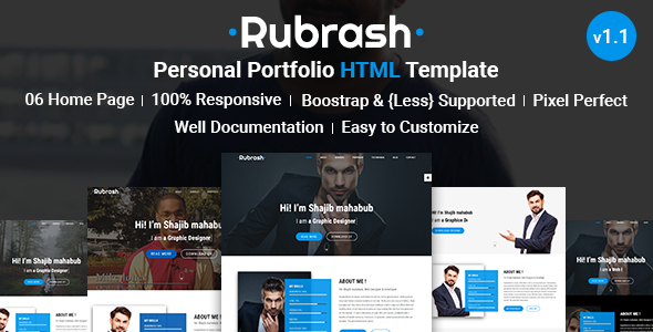 ThemeForest Rubrash Personal Portfolio HTML Template 21184350 ThemeForest Rubrash Personal Portfolio HTML Template 21184350