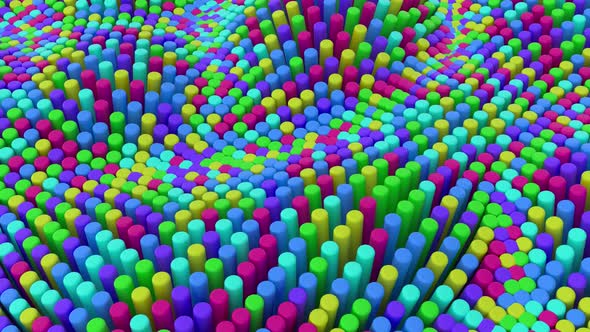 Abstract multicolored rainbow colorful background with cylinders alt