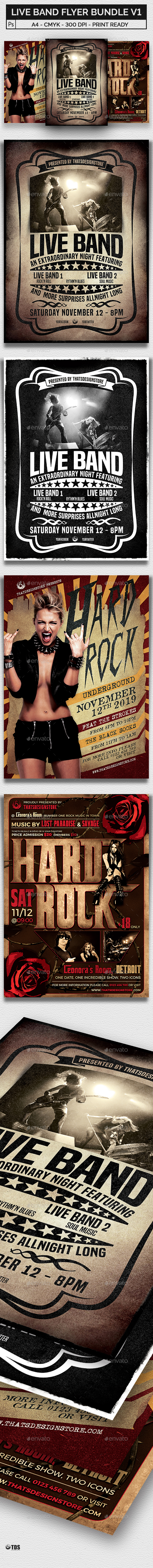 Live Band Flyer Bundle V1 - Concerts Events