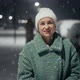 Cinematic Shot of Carefree Happy Smiling Young Woman Wearing Warm Hat is Excited and Amazed with - VideoHive Item for Sale