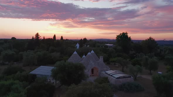Aerial view of trullo