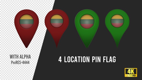 Lithuania Flag Location Pins Red And Green alt