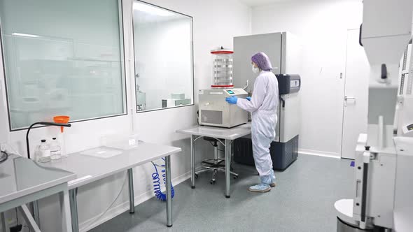 A Laboratory Worker Conducts Research on Biomaterial
