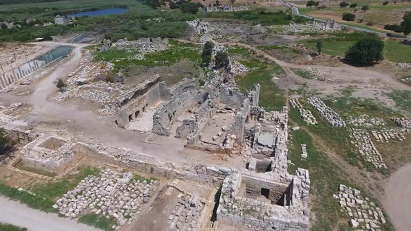 Historical Ruins at the Archaeological Excavation Site of Ancient Civilization City Before Christ alt