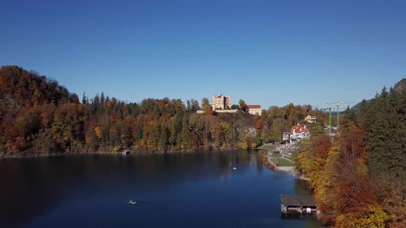 Flight Over Alpsee Lake and Hohenschwangau Castle, Germany alt