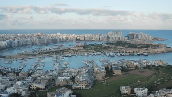 Aerial View Of Gzira And Sliema Districts In Malta Island