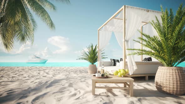 Beach Lounge Bed On The Beach alt