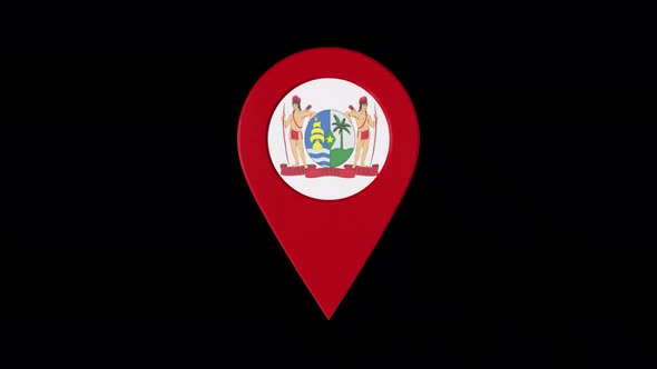 3D Rotating Pin Icon Animation With Suriname Coat Of Arms   Alpha Channel 4K alt