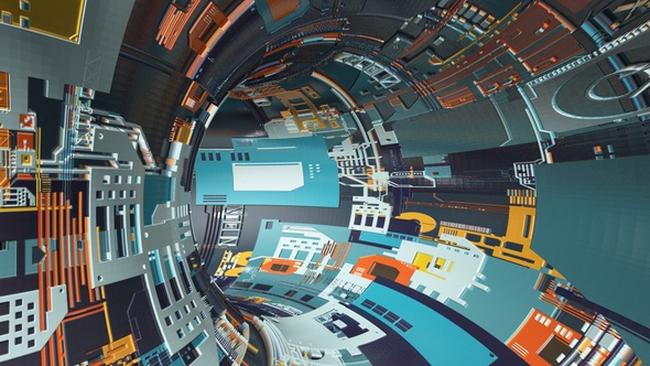 Cyber Sci-Fi Hud Tunnel Background