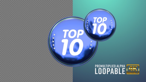 Top 10 Badge Looping with Alpha Channel alt