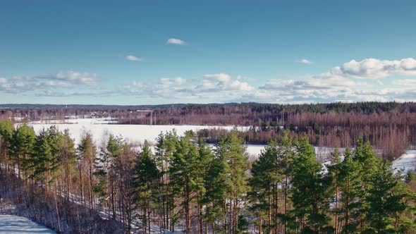 Aerial Flight Over the Winter Suburbs alt