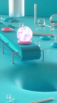 Tubes with balls falling into hole. Seamless animation alt