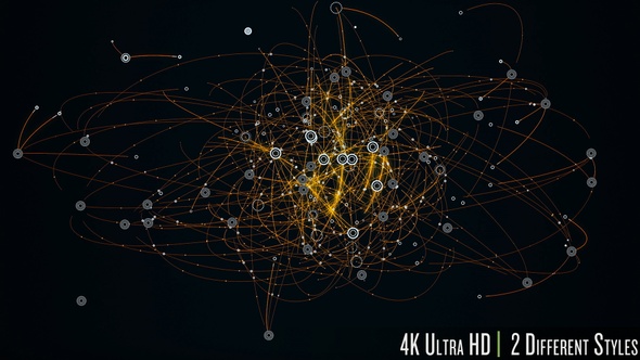 4K Digital Network of Connections Web of Nodes Dots and Lines alt