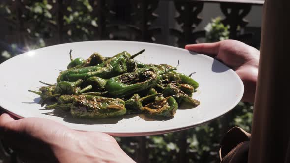 Traditional Spanish Patron Peppers Green Padrons Tapas alt