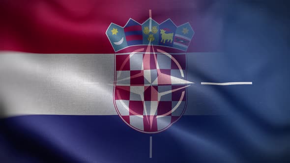 Nato Croatia Flag Loop Background 4K