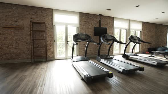 Treadmills in empty gym