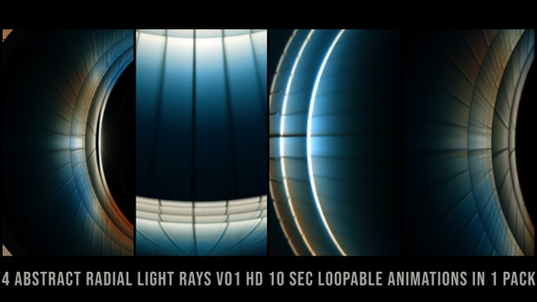Abstract Radial Light Rays Pack Cyan V01