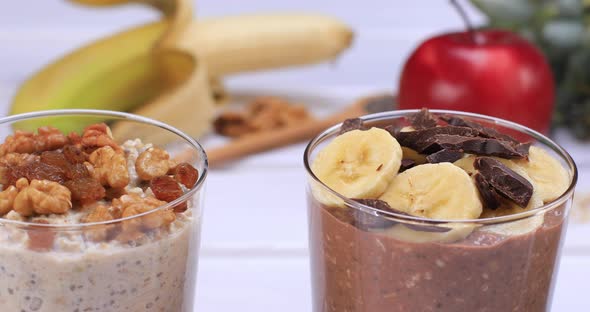Fruit Porridge or Overnight Oats with Banana