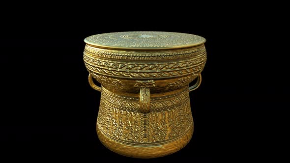 Vietnam Bronze Drum ( trong dong dong son ) 3d rotate alpha