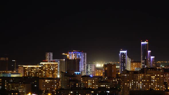 Lights of the Night City of Timelapse