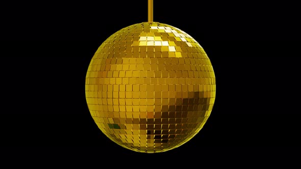 Looping Gold Disco Ball with Alpha Channel