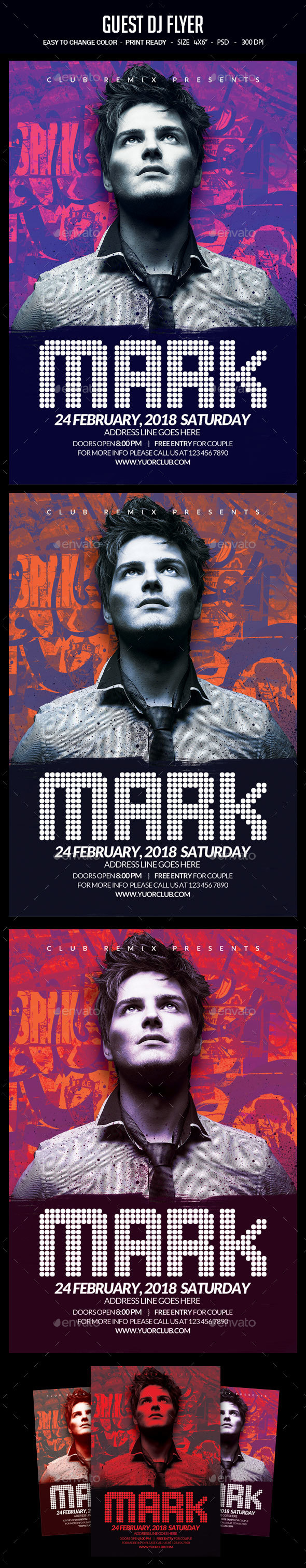 Guest Dj Flyer - Clubs & Parties Events