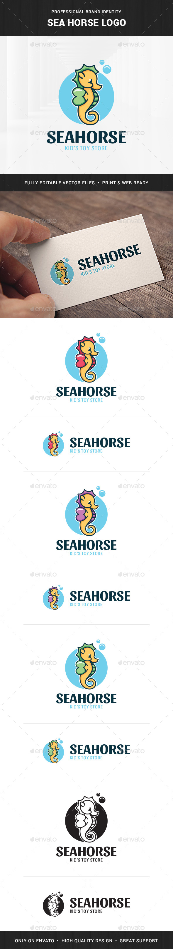 Seahorse Logo Template - Animals Logo Templates