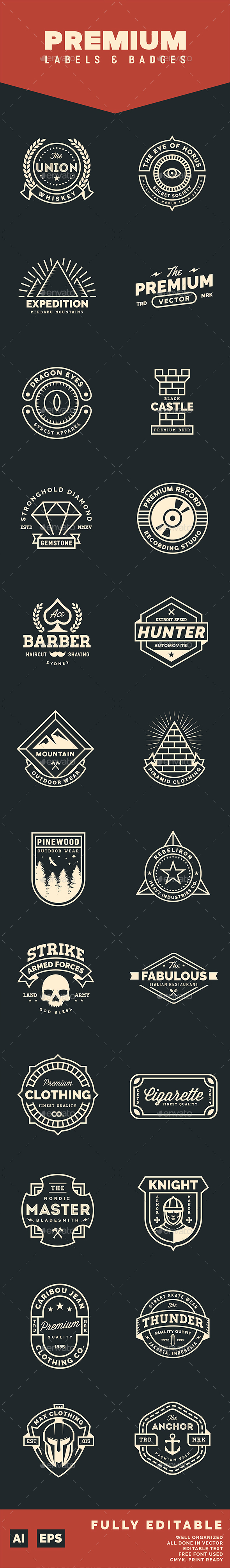 24 Premium Labels and Badges - Badges & Stickers Web Elements