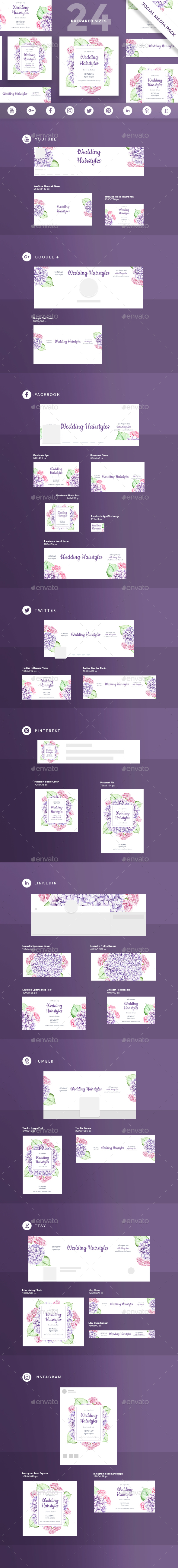Wedding Hairstyles Social Media Pack - Miscellaneous Social Media