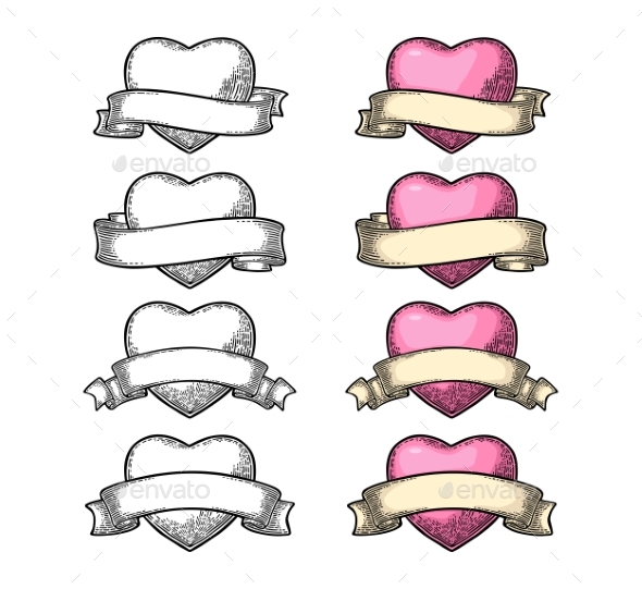 Ribbon Isolated on White Background - Decorative Symbols Decorative