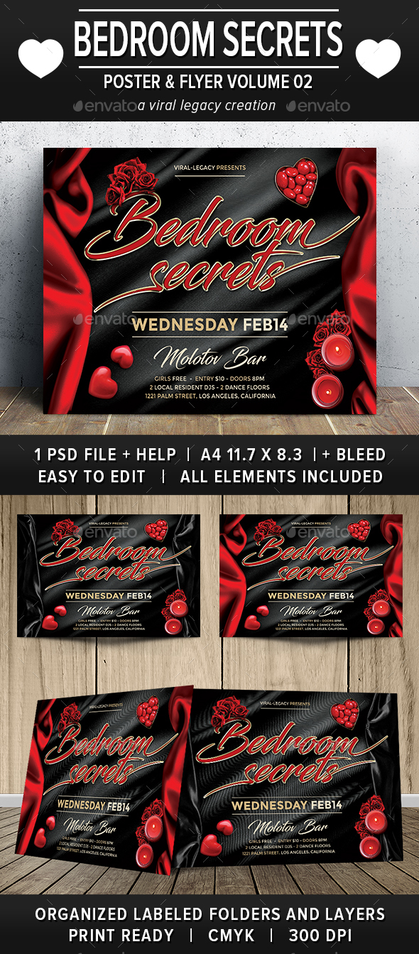 Bedroom Secrets Poster / Flyer V02 - Flyers Print Templates