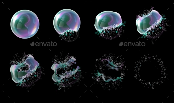 Vector 3d Soap Transparent Bubble - Objects Vectors