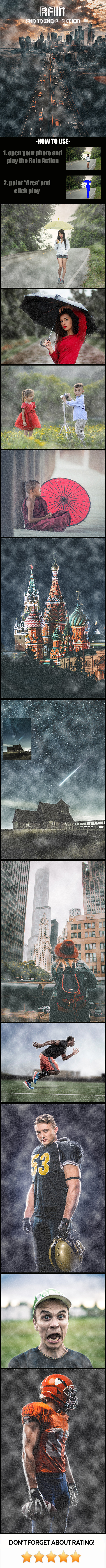 Rain Photoshop Action - Photo Effects Actions